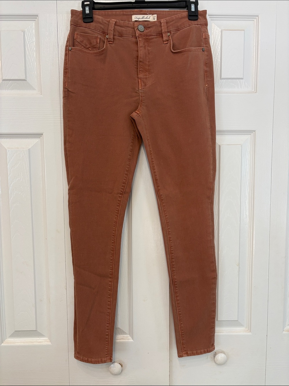 High-Rise Skinny Jeans in Rust 825